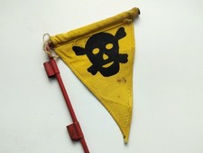 Nice original German SKULL FLAG #04 Mine Bomb Gas Achtung Minen WW2 Wehrmacht