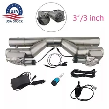 3" Double Electric Exhaust Valve Dual Control Valve W/ Manual and Remote Switch