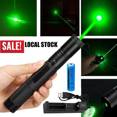 Strong Green Laser Pointer Pen Outdoor Lazer Flashlight Rechargeable