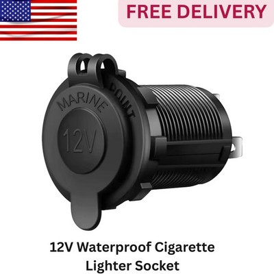 12V Waterproof Cigarette Lighter Socket Car Marine Motorcycle ATV RV Power  Plug