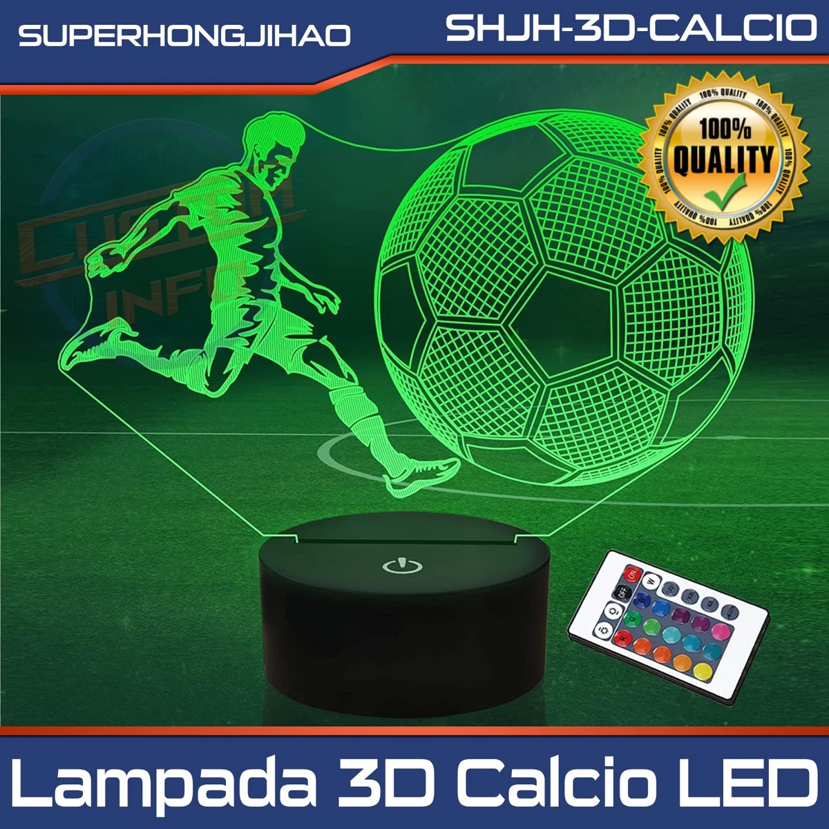 Regalo di calcio per bambini, luce notturna da calcio per ragazzi, lampada notturna a LED 3D con 16 colori cangianti, decorazione per la camera da let | Leroy Merlin