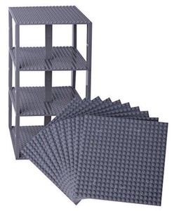 Details About Lego Base Plates Brick Building Stackable Tower Mega Bloks 10 Pack 6 X6 Gray