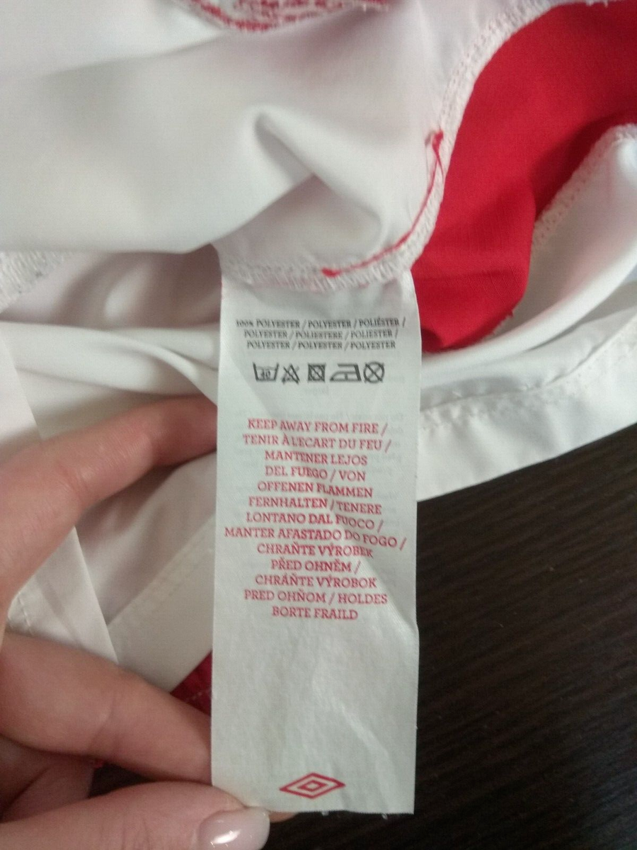 Short de Football Adulte Umbro - Logo empilé - Rouge/Blanc - À gousset