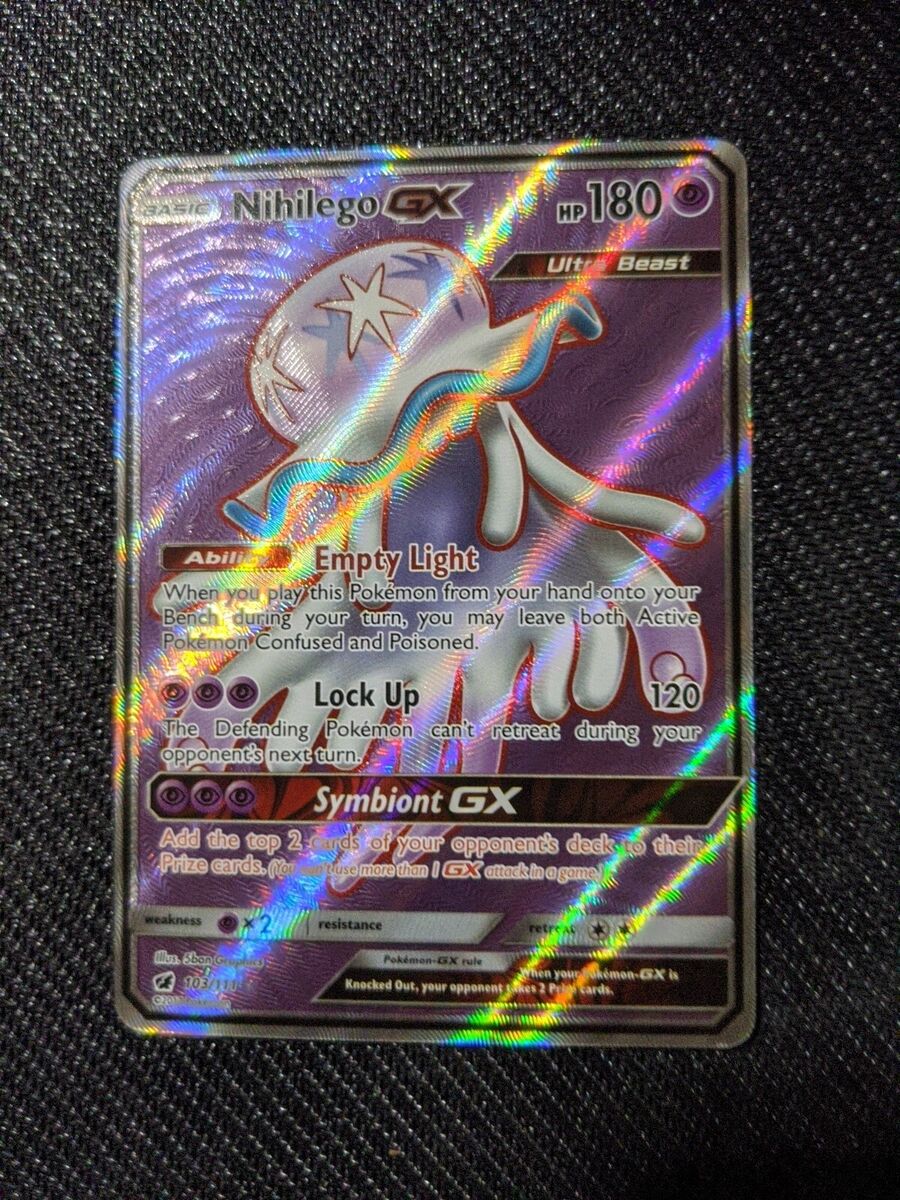 Nihilego GX FULL ART ULTRA RARE 103/111 SM Crimson Invasion Pokemon HOLO NM