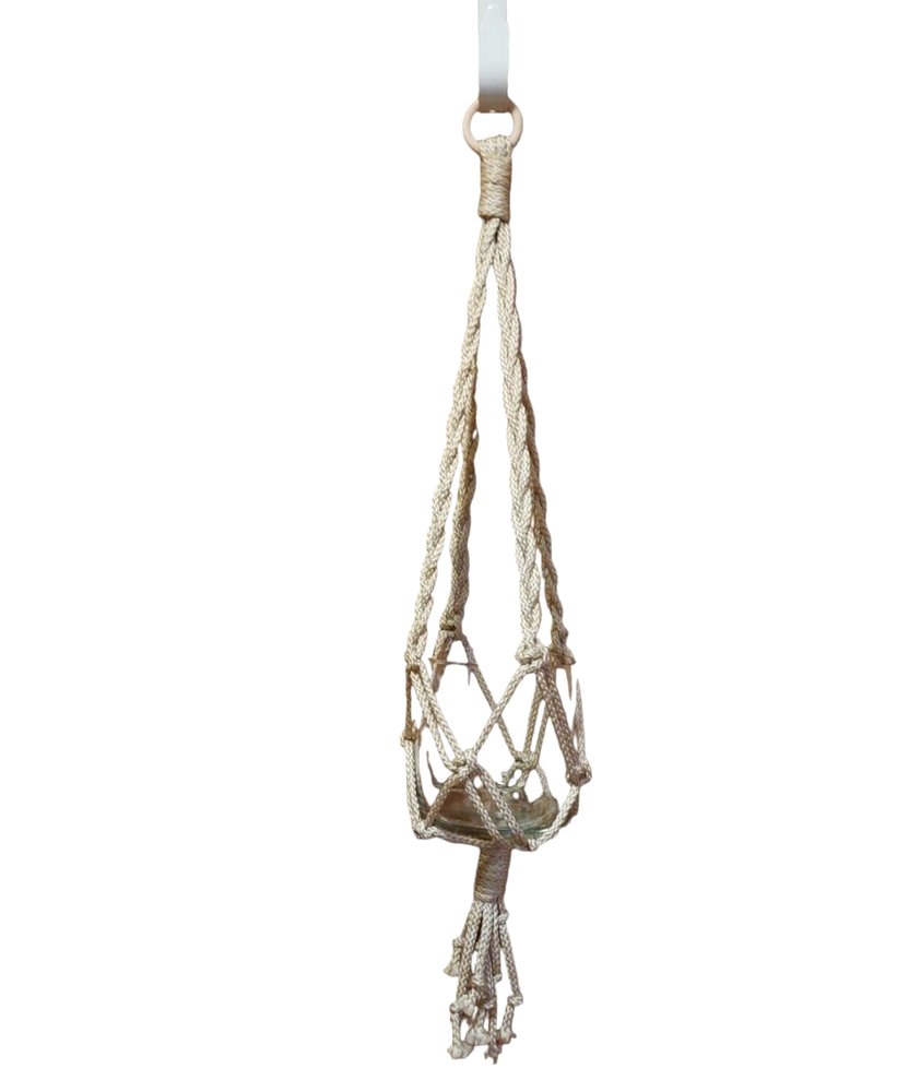 Handmade Macramé Hanging Plant Basket Braided Oatmeal Pot Holder 36