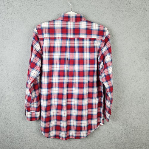 GAP KIDS Flannel Button Down Shirt XXL (14-16) Red Blue Gray Plaid Cotton NWT - Picture 2 of 10