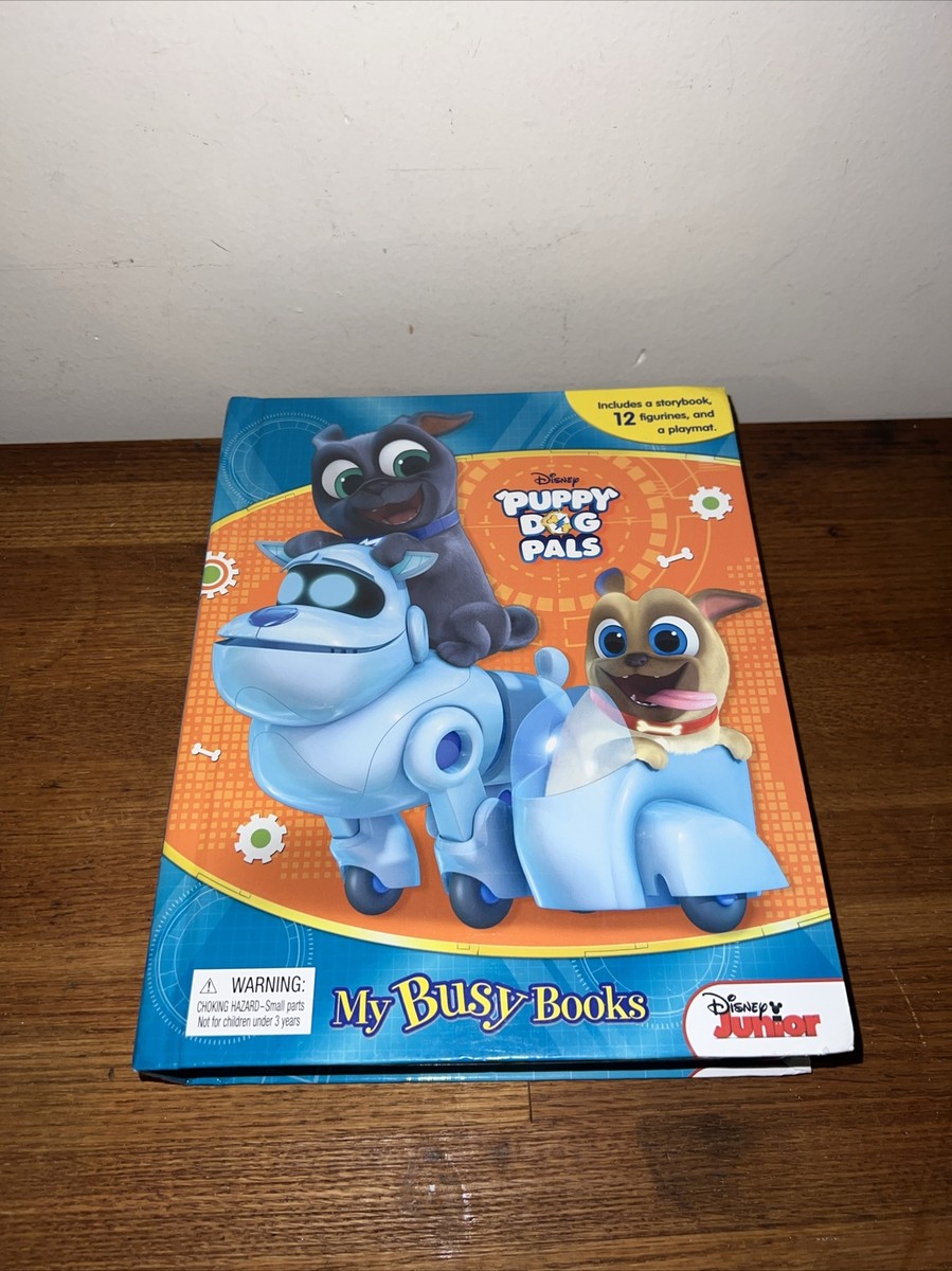 Disney Junior My Busy Books Puppy Dog Pals Storybook PVC Figurines Playmat  Toy