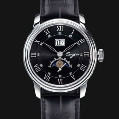 Seagull Sugess ST2528 Automatic Moon Phase Sapphire Display Black SL 1963 BNIB