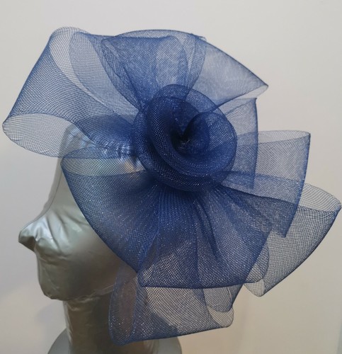 navy blue fascinator millinery 