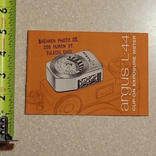 OLD VINTAGE MANUAL ARGUS L44 L 44 CLIP ON EXPOSURE METER 4