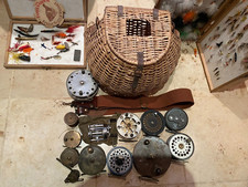 ANTIQUE/VINTAGE FLY FISHING REELS, CREEL, FLIES AND LURES