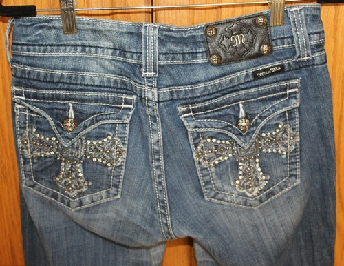 USED MISS ME JP5046 BOOT CUT BLUE JEANS 