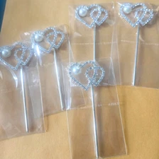 CraftbuddyUS 10pcs 25mm Crystal Heart/Pearl Rhinestone Diamante Hair Pins