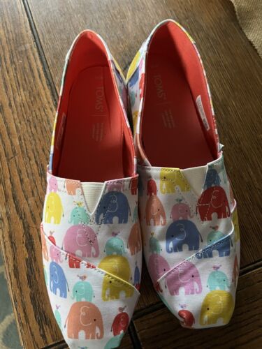 Toms Alpargatas Elephant White Shoes Size 10W Sli… - image 1