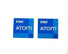 2 x Intel Atom Desktop / Laptop Sticker Label Logo Decal 18mm x 18mm