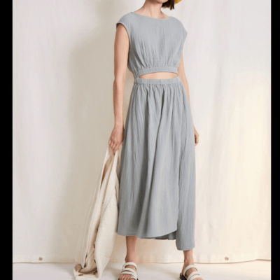 NWT Apiece Apart Marietta Organic Cotton Dress Green XL | eBay