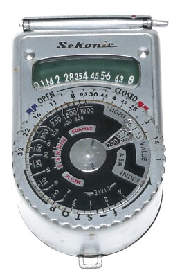 Sekonic L-6 Silver hand held light exposure f/stop meter vintage case