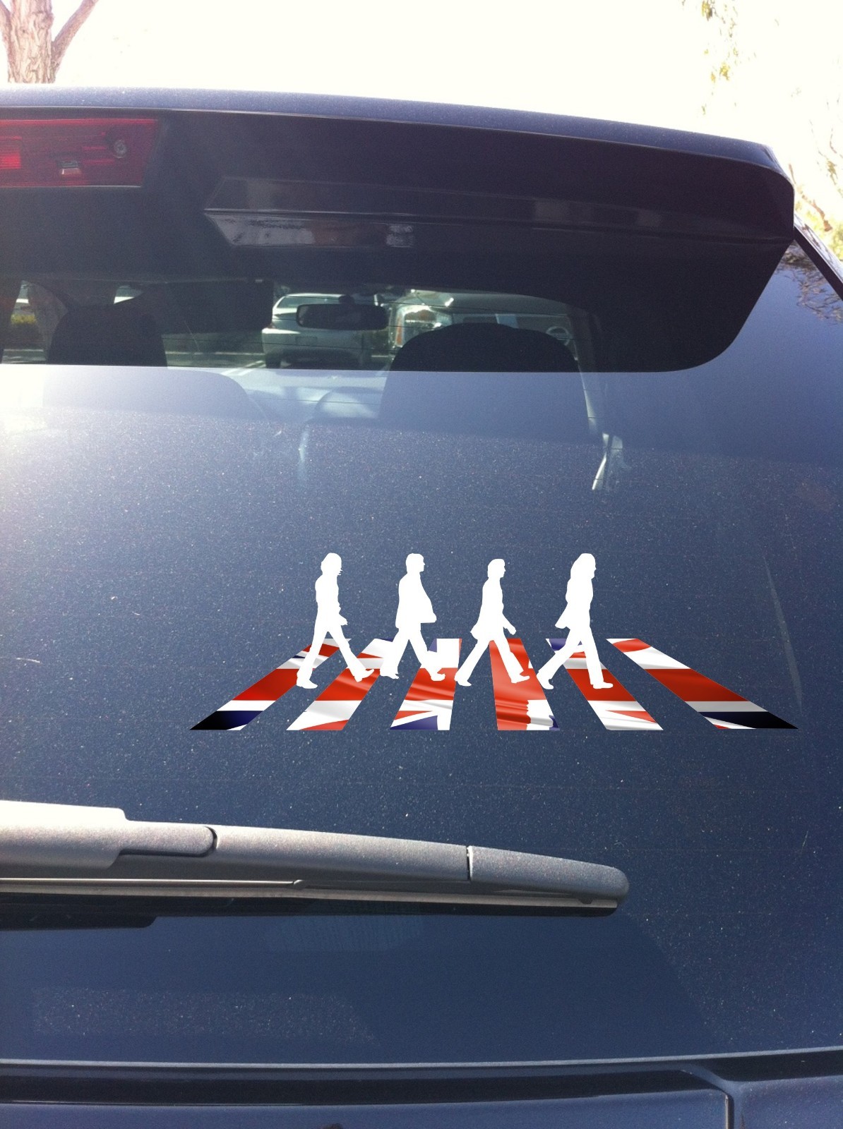 The Beatles Abbey Road Album Cover Vinyl Decal Sticker with British Flag