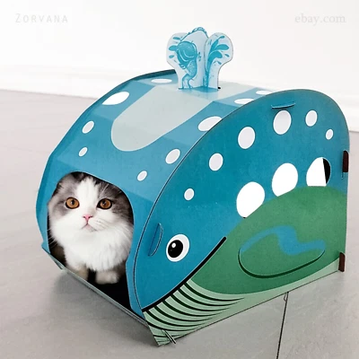 Cat Scratcher Sea Whale House By Boots & Barkley Pets 18"x 15" x 28" New In Box