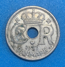 1937 Denmark 25 Ore - Christian X Coin
