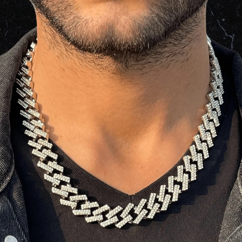 COLLANA UOMO ICE TRAP ARGENTO NUOVA - ORIGINALE PREZIOSI MILANO - Immagine 2 di 4