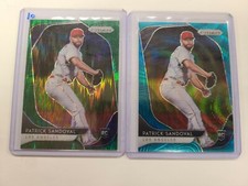 2020 PRIZM ROOKIE GREEN FLASH 3/5 & BLUE WAVE PARALLELS PATRICK SANDOVAL 