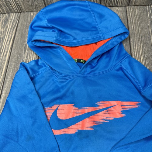 Nike Therma Fit Training Hoodie Youth Boys Size L Blue Orange Athletic Pullover - Picture 2 of 4