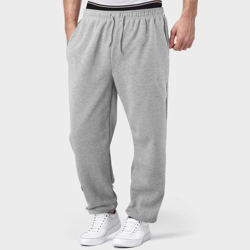 Herren Fleece gefütterte Jogginghose weites gerades Bein Hose unten Sweatpants Jogger - Bild 49 von 54