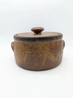 Vintage McCoy Pottery Brown 1421 Bowl Bean Pot With Lid Stoneware