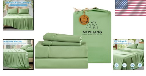 400TC Silky Soft Cal King Bamboo Viscose Sheet Set - Cooling & Hypoallergenic - Picture 2 of 8