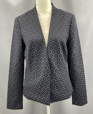 Banana Republic Womens Lined Gray Geometric Print Blazer Office Career Size 6
