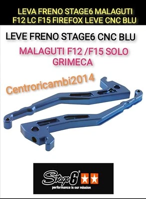 STAGE6 CNC MALAGUTI F12 F15 SOLO POMPA GRIMECA LEVE FRENO MALAGUTI F12 LC F15 FIREFOX F12 100 LEVE STAGE6 CNC BLU LEVA SX E DX