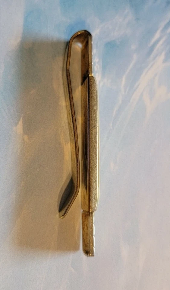 Barra de corbata Anson vintage, broche de corbata para hombre coleccionable blanco lucite dorado cl- Foto 4 de 4