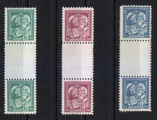 Tchécoslovaquie 1935 MNH Mi 339-341 Sc 209-211 Cyril & Méthode. Gutter pairs **
