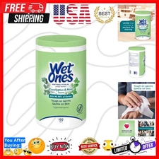 150 Count Hypoallergenic Antibacterial Hand Wipes - Refreshing Eucalyptus & Mint