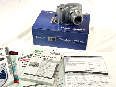 Canon PowerShot SX100 IS 8.0mp 10x Zoom Compact Camera Silver 2 mb