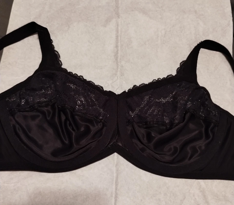 SUJETADOR CON AROS 38D NEGRO Lilyette COMFORT Minimizador de Encaje #0428 Foto 3 de 4