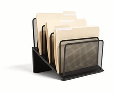 TRU RED Wire Mesh File Organizer, 7  Compartment   Vertical Desktop S