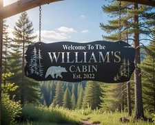 Personalized Cabin Metal Sign, Cabin Sign, Lodge Decor, Cabin Decor, Lake House