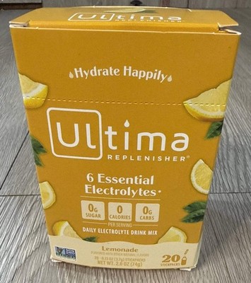 Ultima Replenisher New Formula Lemonade (20 Count Stickpacks) Net WT. 2.5 OZ