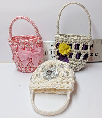 3 pc Lot Crochet Purses for Barbie and 11'' to 18'' Tall Fashion Dolls. New-OOK