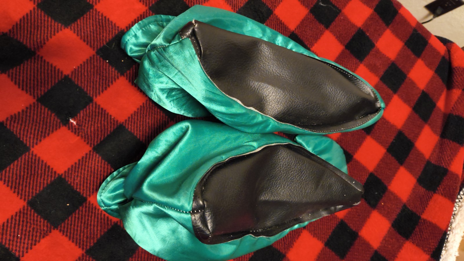  Vintage Elf Shoes Red Or Green Vinyl Sole Santa Costume Christmas W 9- 10? 