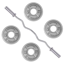 10LB Olympic Curl Barbell Set with 4FT Bar & Iron Plates for Home Gym