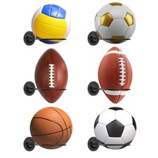 Wall Mounted Metal Ball Holder Rack - Display Storage for Soccer, Basketball,...