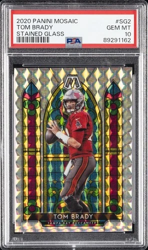 2020 PANINI MOSAIC STAINED GLASS #SG2 TOM BRADY PSA 10