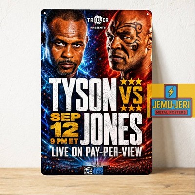 Mike Tyson vs Roy Jones Jr Boxing Metal Tin Sign Poster 20x30cm
