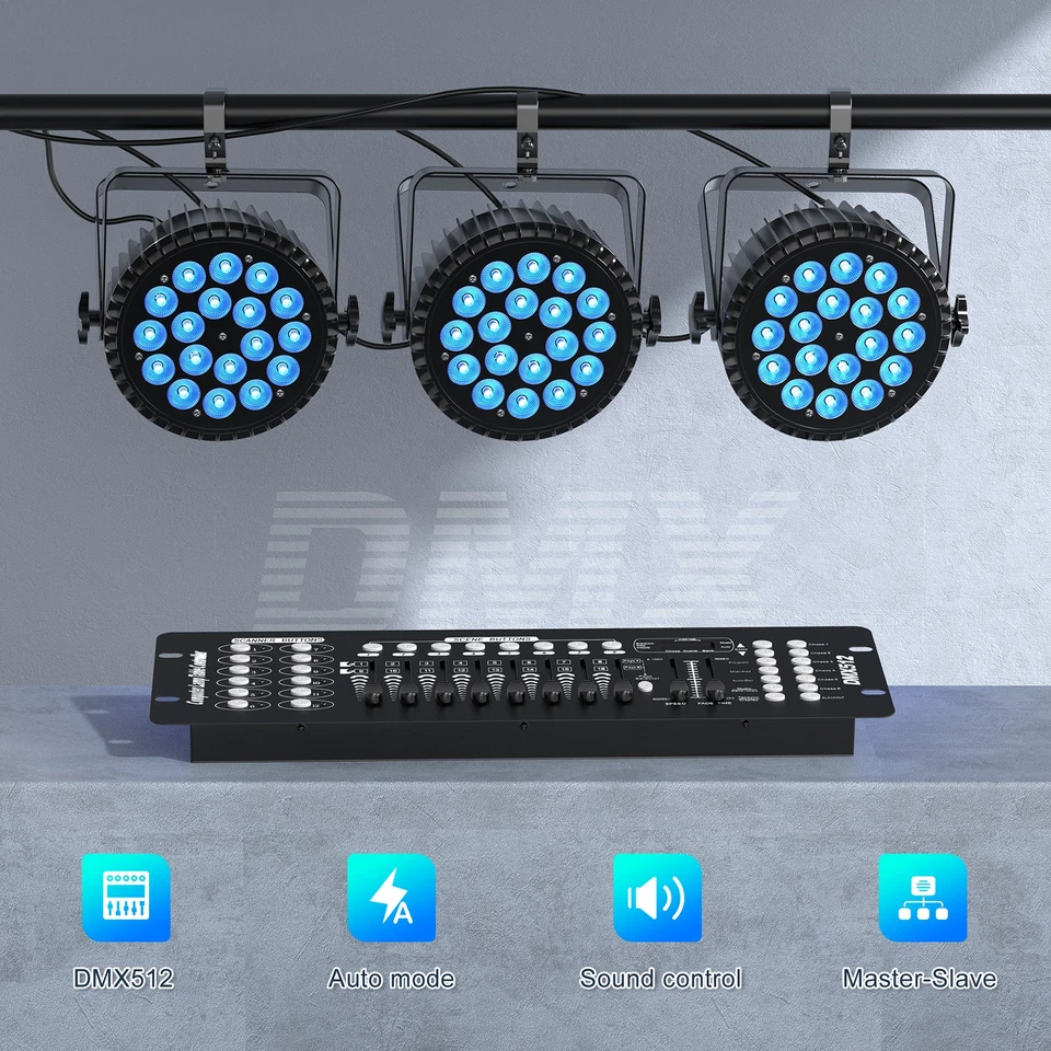 270W 18 LED RGBWA +UV 6 in1 Stage Par Lighting Beam Light DMX for DJ Disco Party - Image 3 of 4