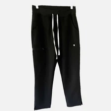 FIGS YOLA Women’s High Waisted Skinny Scrub Healthcare Black Pants Size S Petite