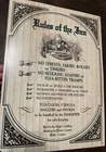 Vintage Rules of The Inn Metal Tin Beer Bar Sign Man Cave Decor Garage Wall Art