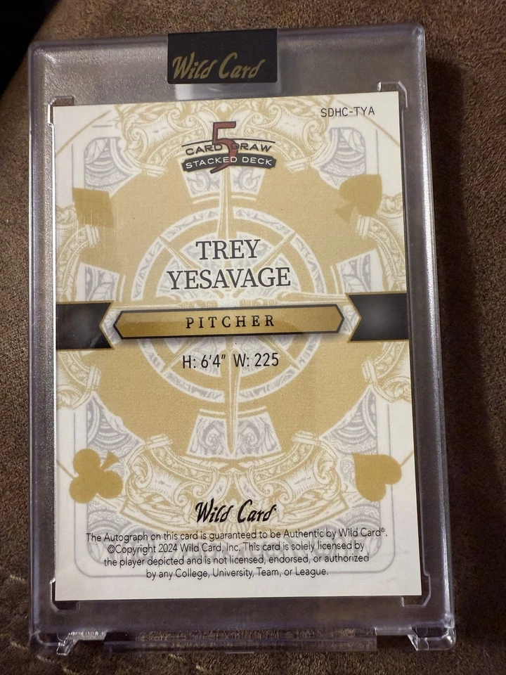 Trey Yesavage Auto 2024 Wild Card 5 Card Stacked Deck Blue Jays 2/2 Ace of club - Image 4 of 4